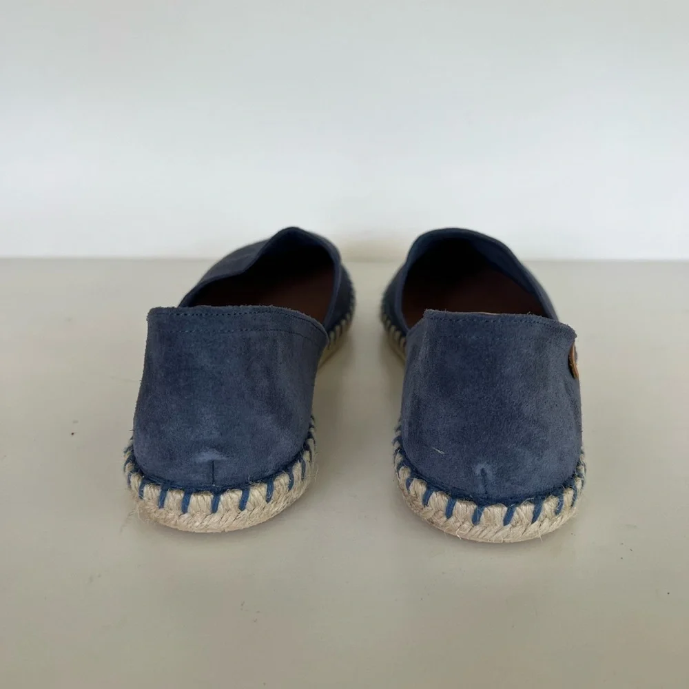 Verbenas Spain Carmen Espadrille Dusty Denim Blue Suede Slip On Flat, size 40